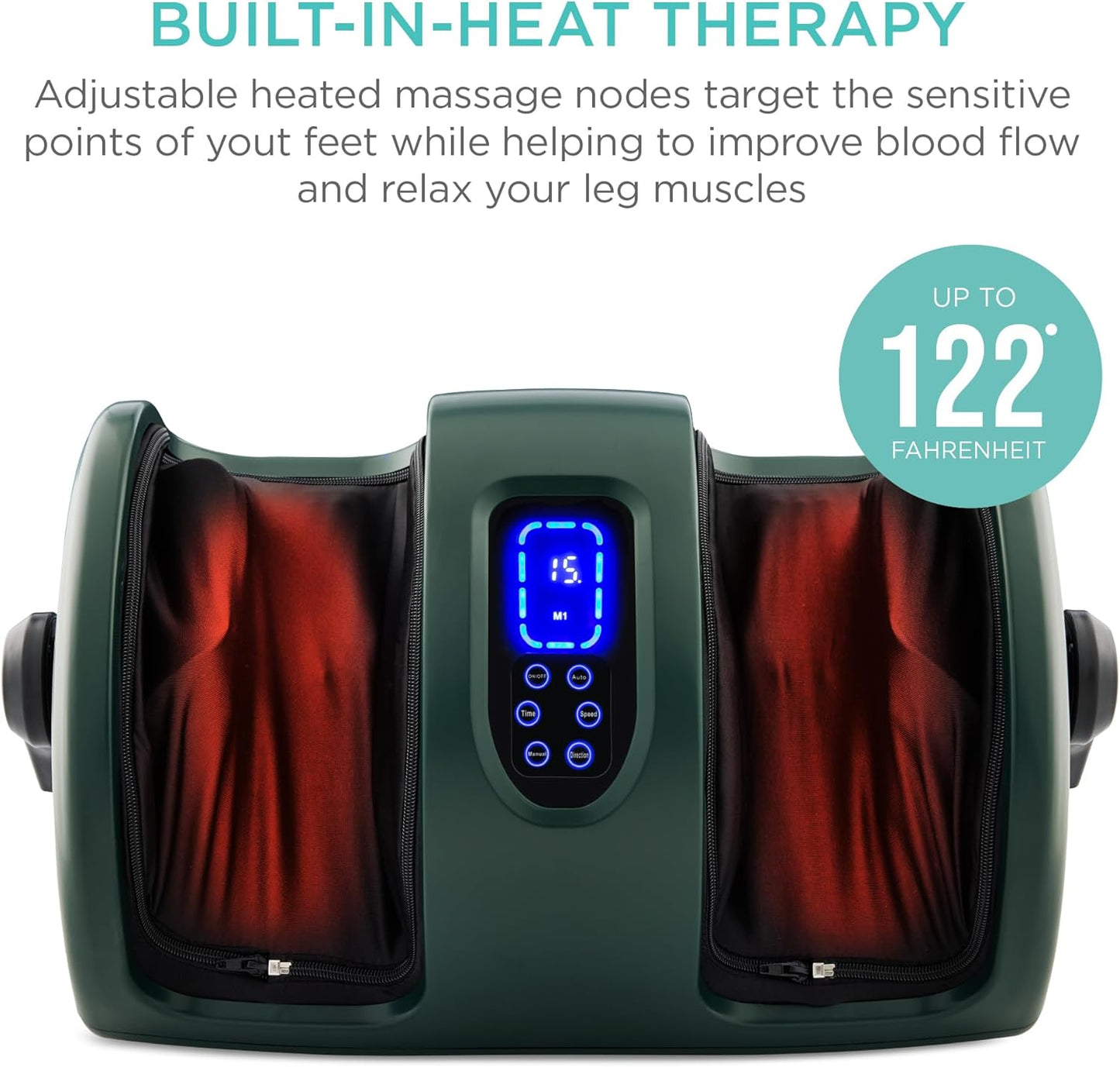 Best Choice Products Shiatsu Foot Massager with Heat for Plantar Fasciitis & Neuropathy, Kneading Foot & Calf Massager with Remote, 360° Adjustable Handle, Rolling & Compression Massage - Satin Black