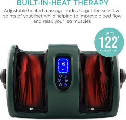 Best Choice Products Shiatsu Foot Massager with Heat for Plantar Fasciitis & Neuropathy, Kneading Foot & Calf Massager with Remote, 360° Adjustable Handle, Rolling & Compression Massage - Satin Black