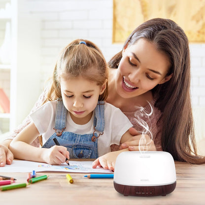 SEEDSEEL 300ML Essential Oil Diffuser with 7-Color LED Lights and Remote Control, Modern Minimalist Design, High-Efficiency Ultrasonic Mist Aromatherapy Diffuser for Home