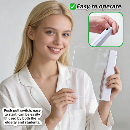 Book Light LED Flat Panel - Wireless Clip-On Eye-Care Page Light for Night Bed Reading, No-Glare Portable Reading Lamp for Students Adults, White
