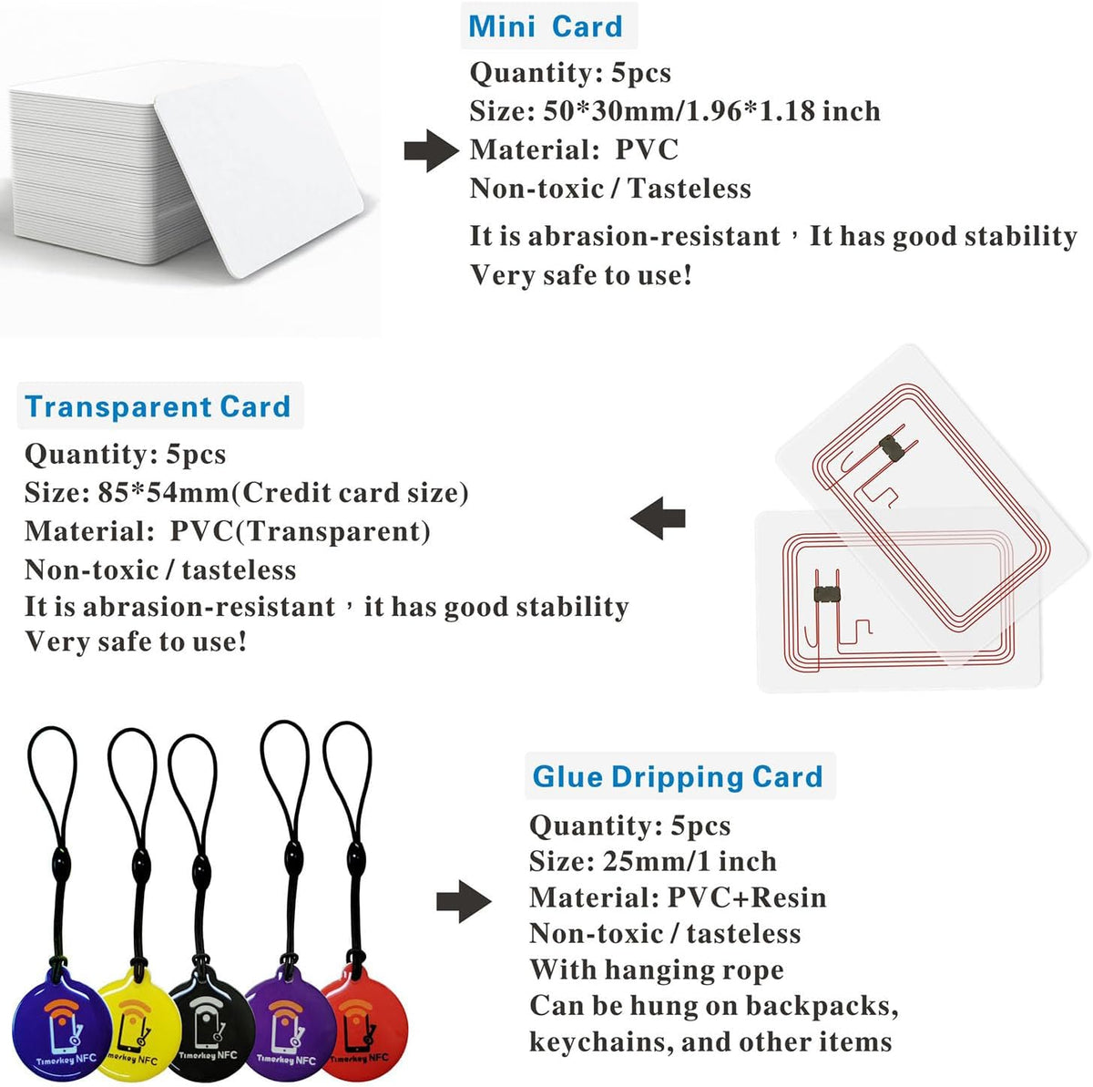 10pcs NFC Tags Keychain Ntag215 NFC Chips Programmable NFC Fob NFC Key Fob NFC Card Compatible All NFC Enabled Mobile Phones & Devices