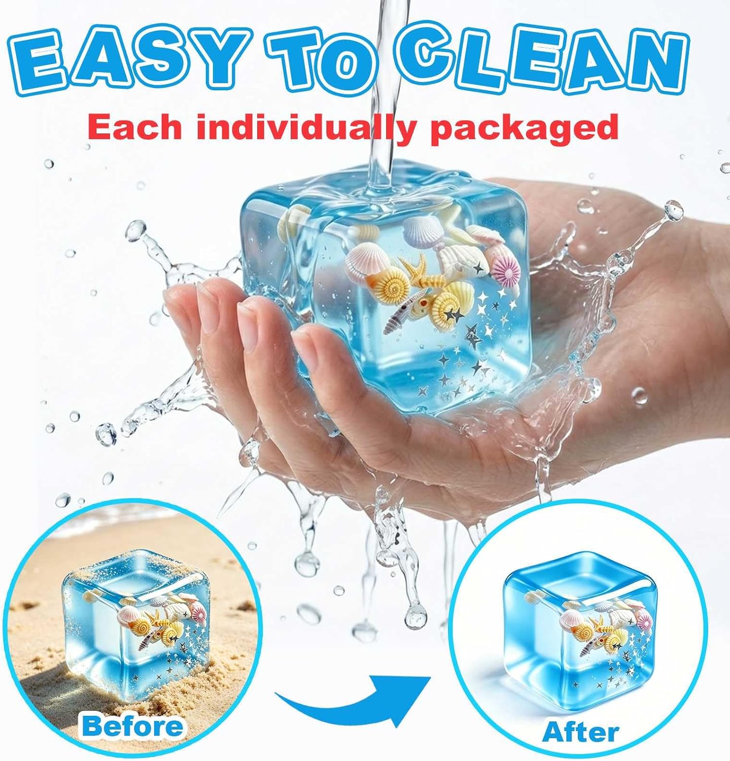 Stress Cube Squishy Fidget Toys- 2 Pack Squeeze Toys, Gifts Anxiety Relief Items for Teens & Adults Men Women, Office Desk Accessories Sensory Toy for Anxiety ADHD, Party Favors Goodie Bag Fillers