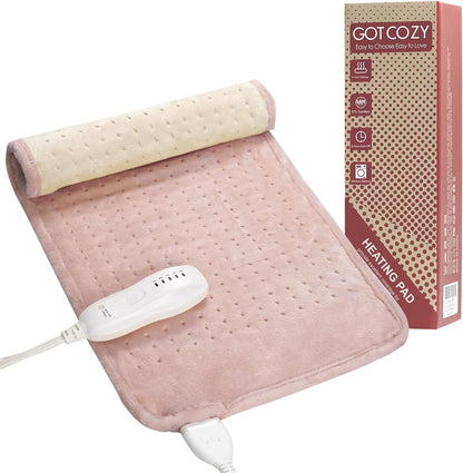 GOTCOZY Heating Pad for Back Pain Relief & Cramps,Electric Heating Pads for Neck and Shoulders with 2H-Auto Shut Off and 5 Heat Settings,Gifts for Mom Men 12''X24''(Khaki)