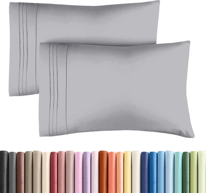 Standard Pillow Cases Set of 10 - Ultra Soft Hotel Quality Pillowcase Covers - Comfy, Cozy & Wrinkle Free - Shrink, Stain and Fade Resistant - Machine Washable Pillow Protectors - 10 Pcs Set - White - Colors A