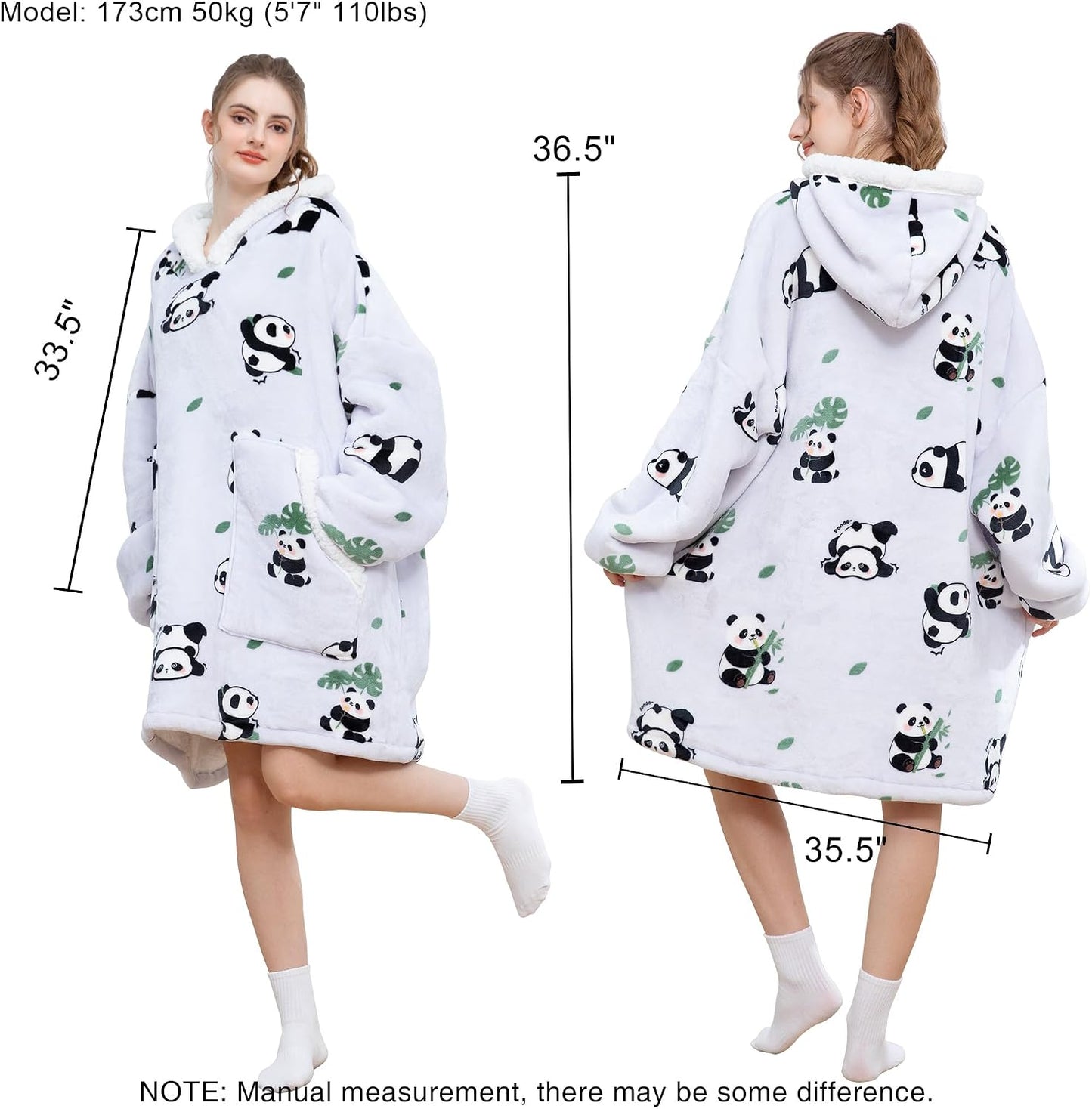 Kipswiza Wearable Blanket Hoodie Gifts for Women and Men, Oversized Cozy Warm Flannel Sherpa Hooded Blankets Sweatshirt with Giant Pockets for Adult and Teens, Dark Gray