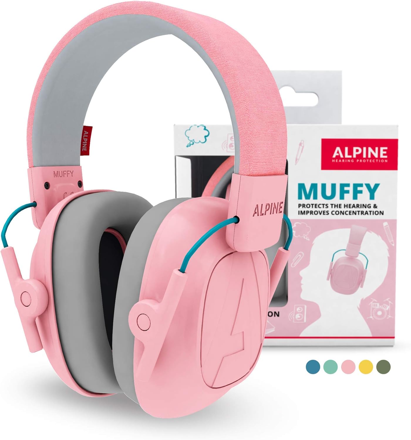Alpine Muffy Kids - Hearing Protection - CE & ANSI Certified - Adjustable for Ages 3-16 years - Noise Cancelling Headphones - 25dB Sound Reduction Ideal for Protection and Concentration Aid – Black