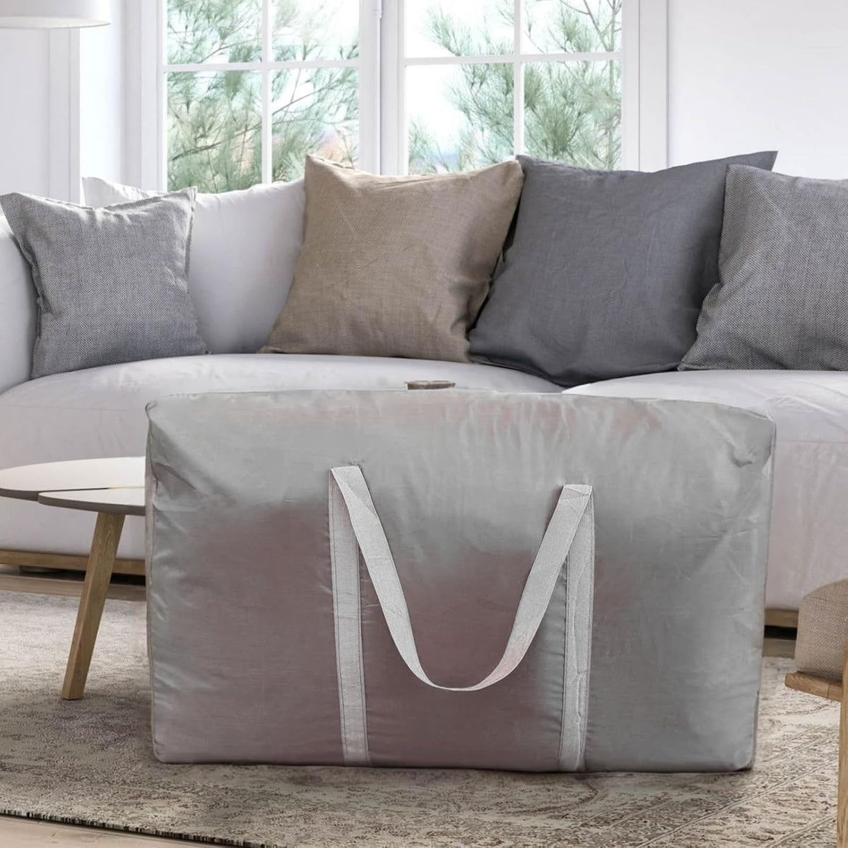 100L Extra Large Storage Bags, Big Moving Bags with Strong Zippers & Carrying Handles, Packing Bags for Moving, Storage, Travel and Camping, Storage Totes For Space Saving (Black)