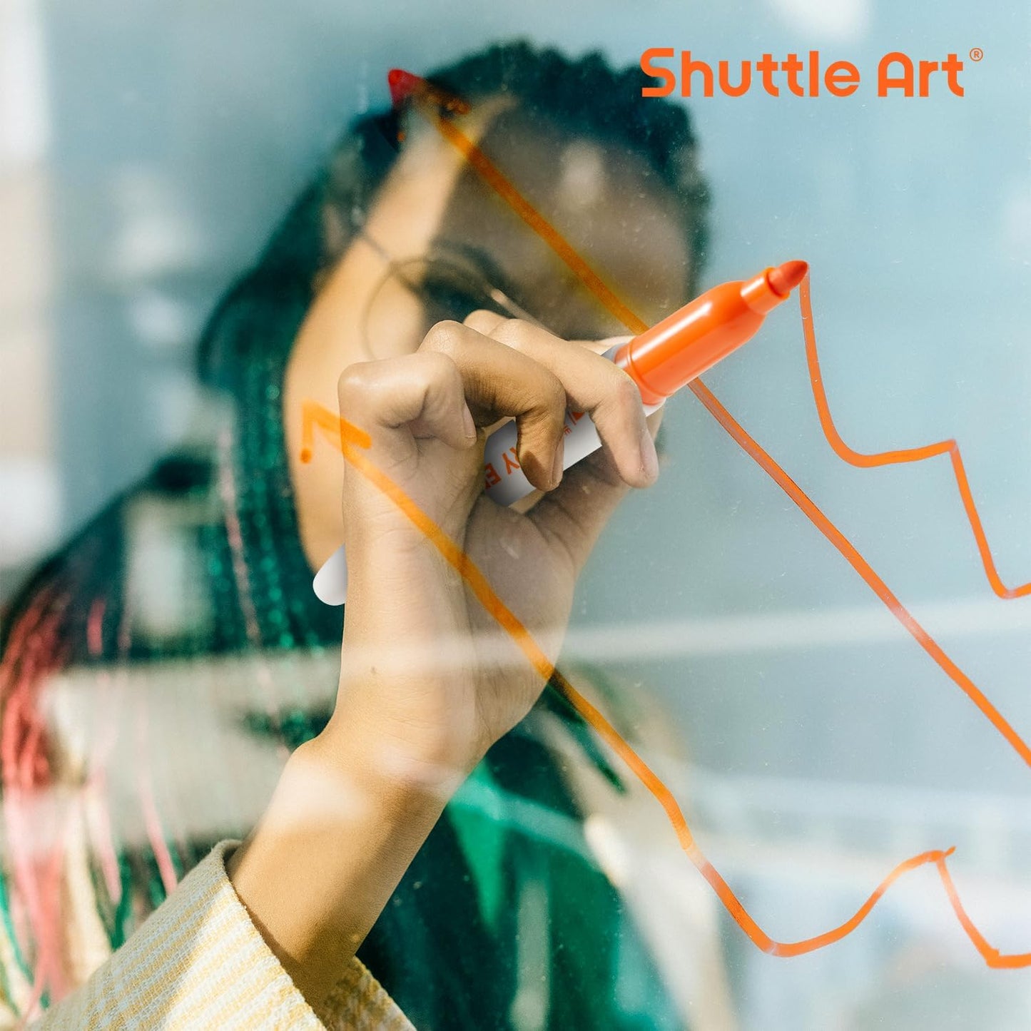 Shuttle Art Magnetic Whiteboard Markers, 20 Pieces Fine Tip and Eraser, Dry Erase Whiteboard Markers, for Writing on Whiteboards, Weekly Planner, Glass for School Office Home