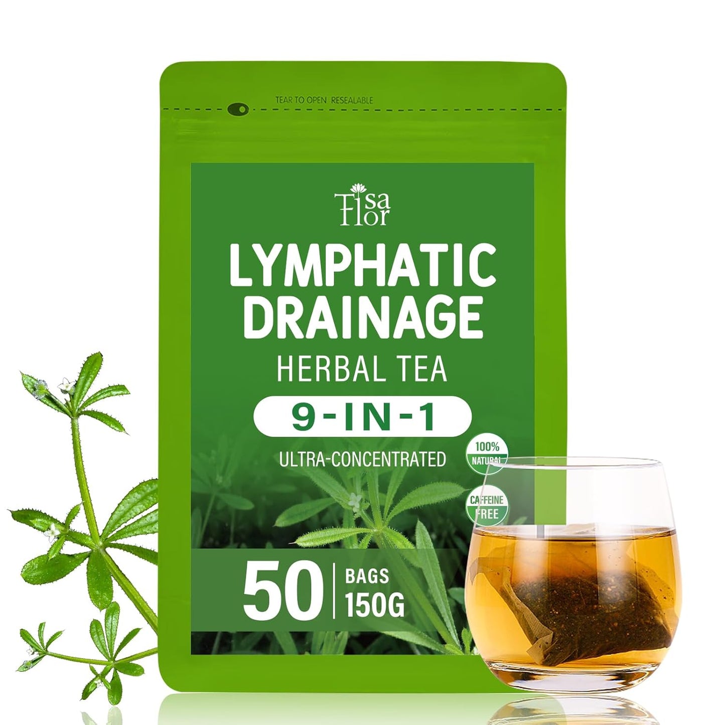 TisaFlor Milk Thistle (Cardo Mariano) Tea Bags for Liver Health, Detox & Immune Support, 5-in-1 Herbal Tea with Dandelion Licorice, Naturally Caffeine-Free - 50 Bags