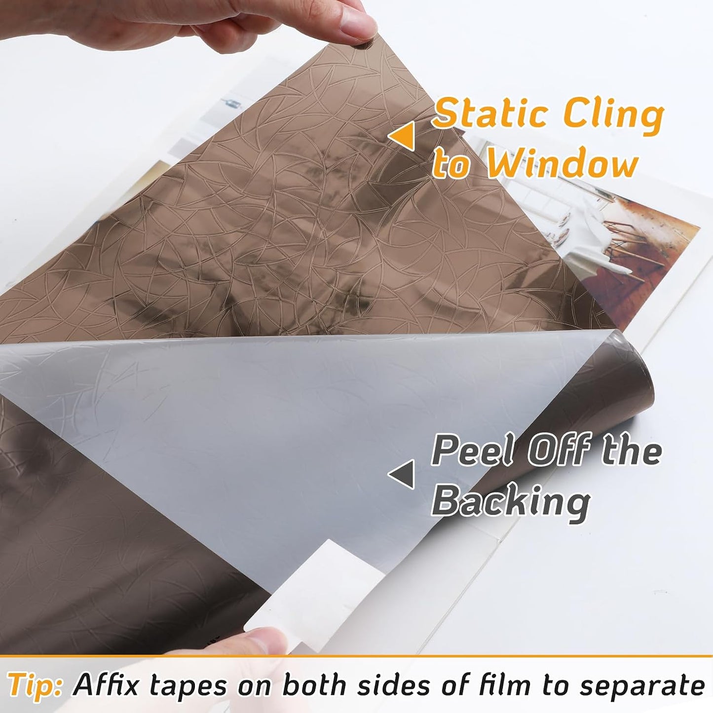 LUTE Blackout Window Film, Window Tint for Home Privacy, 17.5" x 78.7"