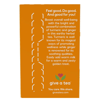 NOW Give a Tea® Organic Turmeric Ginger, Caffeine-Free, 24 bags