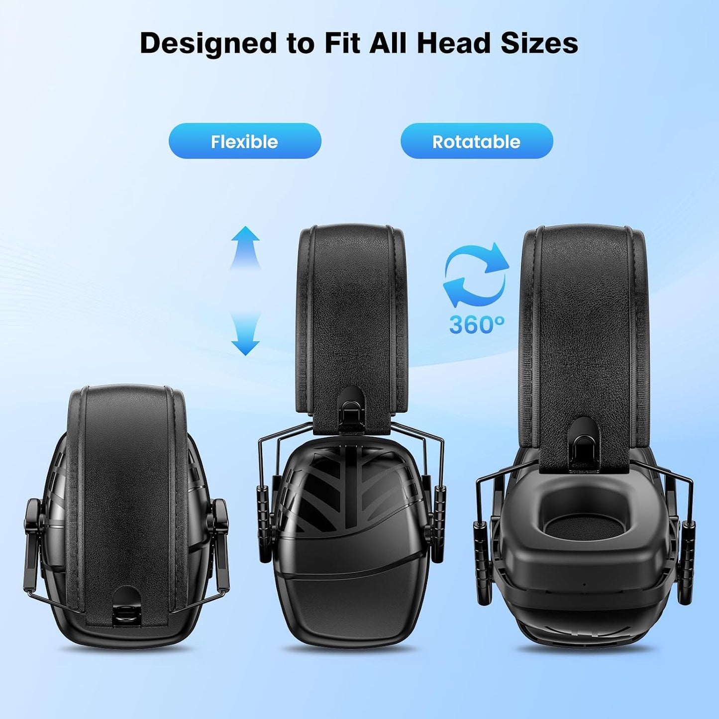 Link Dream 2Pack Ear Protection, NRR 35dB Hearing Protection Noise Canceling Ear Muffs Adjustable Headband for Shooting