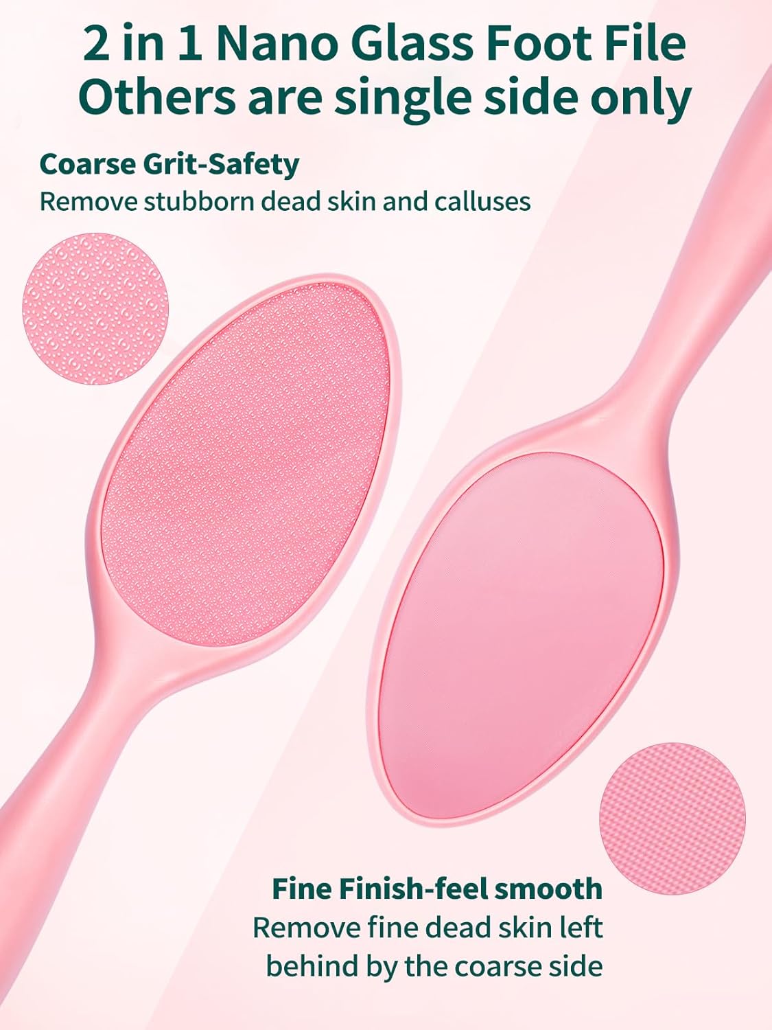 Glass Foot File Callus Remover for Feet, Heel Scraper, Pumice Stone, Diabetic Feet Scrubber Dead Skin Remover for Feet Professional Pedicure Tools