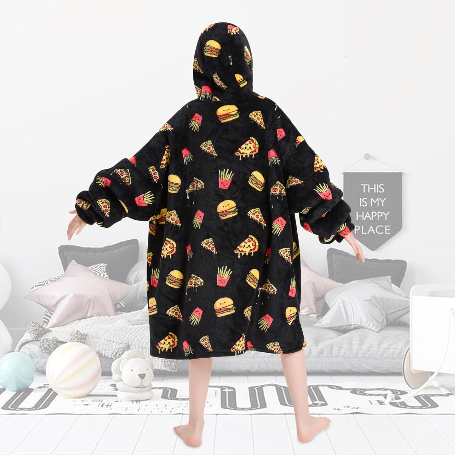 Fiosnow Glow in the Dark Unicorn Blanket Hoodies for Kids 6-13YR Oversize Wearable Blanket Hoodies for Boys Girls Teens