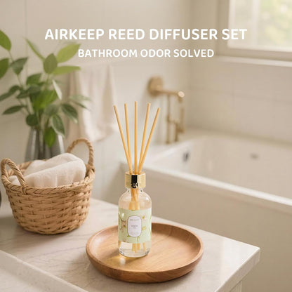 Airkeep Reed Diffuser Oil Set with Reed Sticks,Citrus Aromatherapy Oil Scent Diffuser for Home Office Bathroom Decoration Perfume and Gifts 3.38oz/100ml
