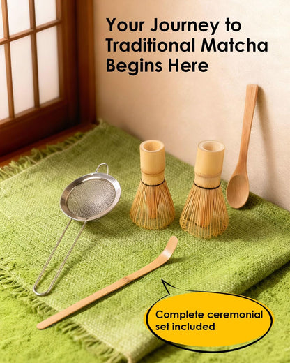 Matcha Whisk - 2-pack Bamboo matcha Whisk set, Handcrafted Traditional Japanese Chasen, 100-Prong Matcha Stirrer Wisk Mixer Brush for Authentic Matcha Tea Preparation