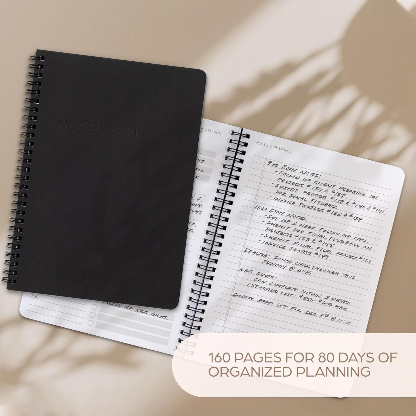 Beautiful Daily Planner And Notebook With Hourly Schedule - Spiral Notebook