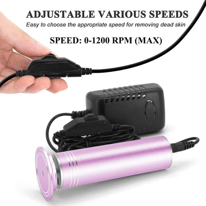 Upgraded Electric Callus Remover for Feet 1200RPM, Adjustable Speed Professional Electric Foot Sander Foot Grinder Heel File Pedicure Tool for Women Men Cracked Dead Skin, 60 Sandpaper Discs, Black