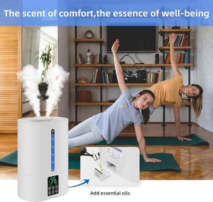Coolfiqu 6L Humidifiers for Bedroom Large Room Home,Cool and Warm Humidifier for Baby and Plants Hot Mist Top Fill Desk Humidifiers Oil Diffuser,Quiet,Adjustable Mist,360°Nozzle-Black(2026 Upgraded)