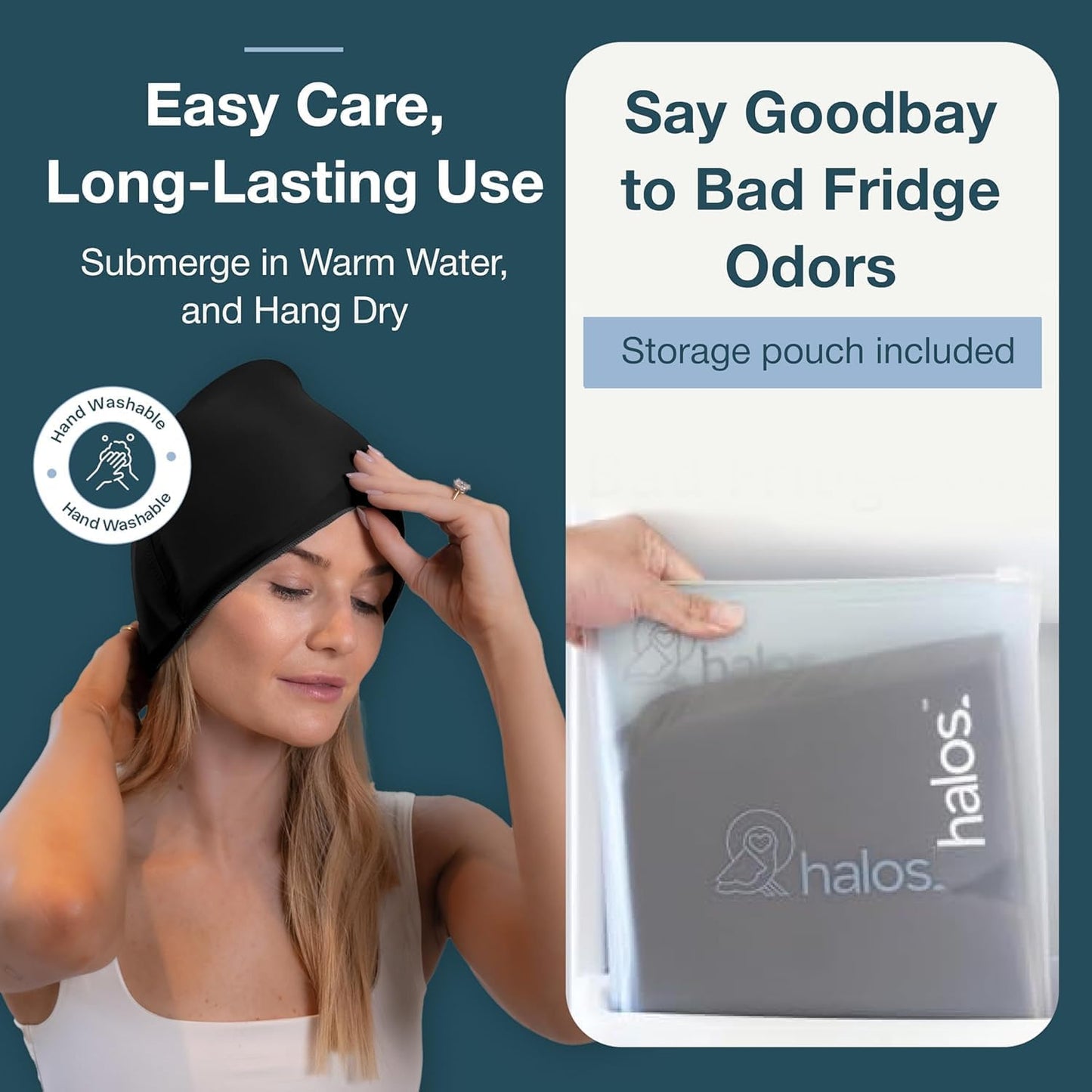 Myhalos® Migraine Relief Cap, Ice Hat for Migraines, Headache Relief Cap, 30% More Gel, Hot & Cold Therapy Head Ice Pack, Cooling Headache Hat, Tension Wrap, Hangover Cap, Ice Face Mask, FSA|HSA