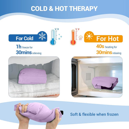 Comfytemp Ankle Foot Ice Pack Wrap for Plantar Fasciitis Relief, Ankles Brace for Sprain, Heel Spur, Swelling, Achilles Tendonitis, Cold Bag for Injuries Reusable, Hot Cold Compress, 1 Pack (Blue)
