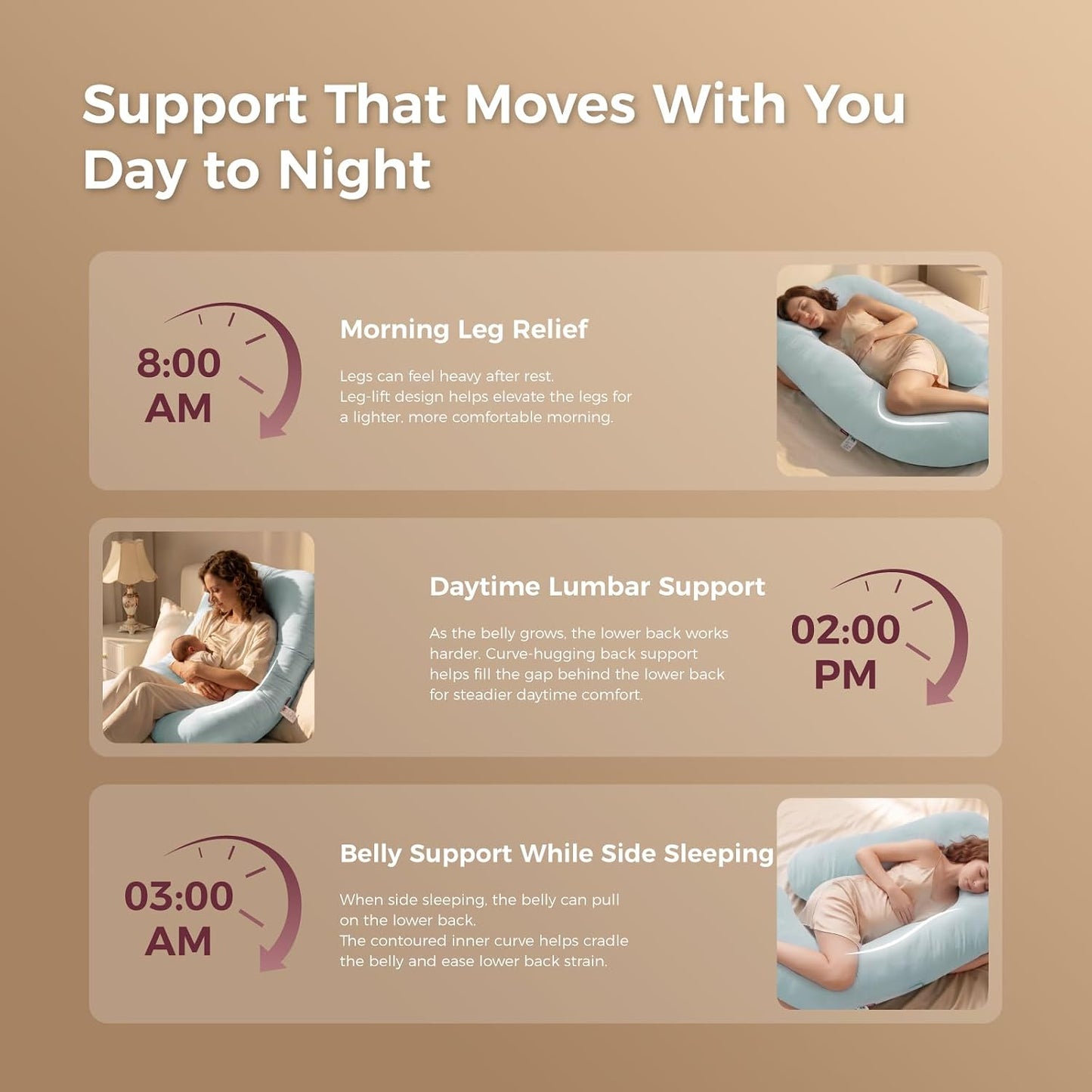 Momcozy Pregnancy Pillows with Cooling Cover, U-Shaped Full Body Maternity Pillow for Side Sleepers 57 Inch - Support for Back, Hip, Belly, Legs for Pregnant Women
