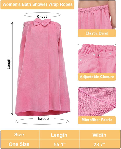 goodmansam Women's Shower Wrap Robes Spa Body Wrap Bathrobe Ultra Absorbent Cover up Towels