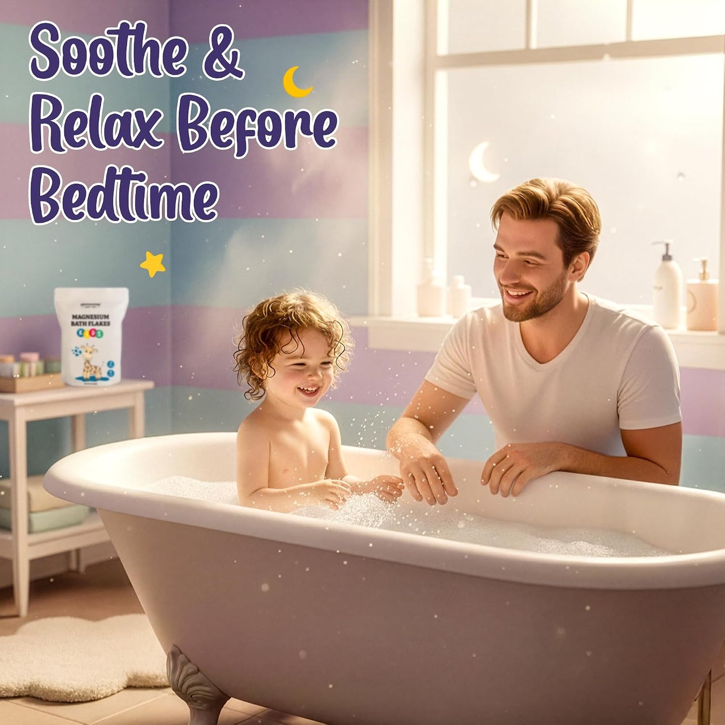 Aromasong Magnesium Flakes for Kids Bath – Pure Dead Sea Salt Bath Flakes for Kids, Toddlers & Babies | Gentle Calming Epsom Salt Alternative | Soothing Bedtime Detox Soak (48 Ounce (Pack of 1))