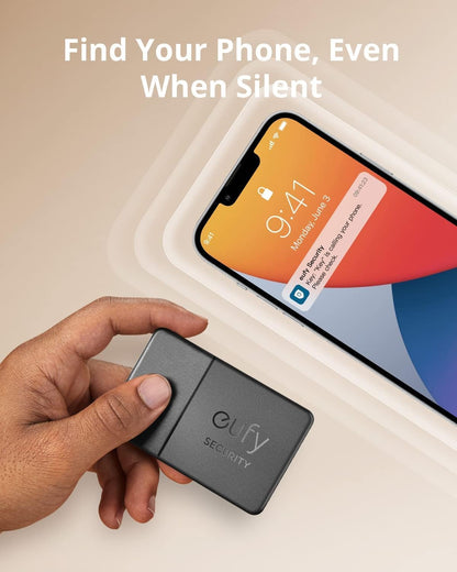 eufy Security SmartTrack Card E30 (Black, 1-Pack), Works with Apple Find My (iOS Only), Wallet Tracker, Phone Finder, Up to 3-Year Battery Life(Android Not Supported), Water Resistant