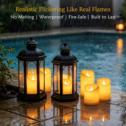 antizer Flameless Candles Led Candles Pack of 9 (H 4" 5" 6" 7" 8" 9" x D 2.2") Real Wax Battery Candles with Remote Timer for Home Fireplace Decor Wedding Festival Decor (Ivory 9 Pack)
