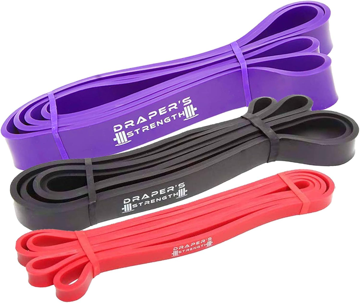 Draper's Strength Heavy Duty Resistance Stretch Loop Bands for Powerlifting Workout Exercise and Assisted Pull Ups
