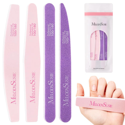 MelodySusie 16Pcs Professional Nail Buffer Kit,Nail Files and Buffers,Nail Buffer Block,Nail Brush, Nail File Buffers Kit for Natural Nails,DIY,Home Use,Salon（100/180 Grit）
