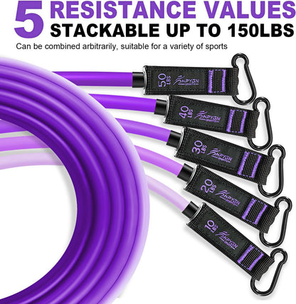 HPYGN Resistance Bands, Exercise Bands with Handles, Fitness Bands, Workout Bands with Door Anchor and Ankle Straps, for Heavy Resistance Training, Physical Therapy, Shape Body, Yoga, Home Workout Set