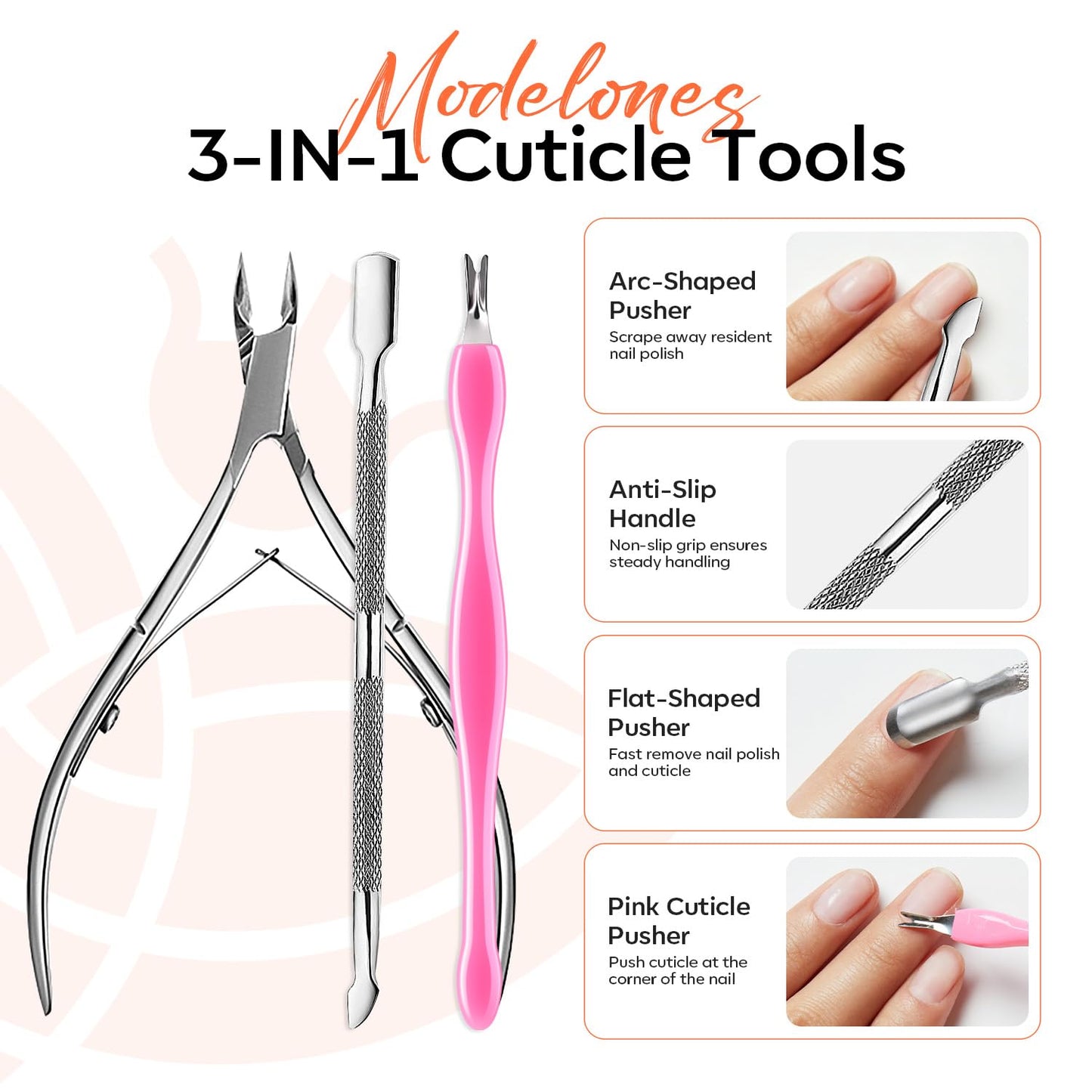Modelones Cuticle Remover Kit Cuticle Remover Liquid & Cuticle Oil Pen Nail Kit w/Cuticle Trimmer Nail Stuff & File Cuticle Pusher & Nippers Manicure Kit for Women Nail Tools Manicure Set Nail Care