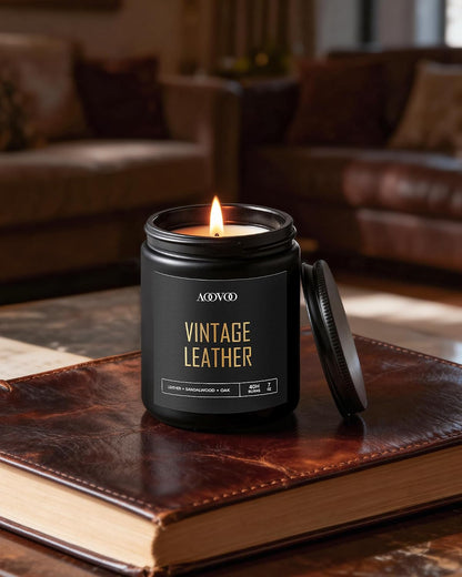 AOOVOO Scented Candles for Men - 4 Pack Candles for Home Scented, 36oz Soy Wax, 200 Hour Burn Time, Men Candle Set, Sandalwood Oud/Mahogany Teakwood/Smoke Vanilla/Jasmine Candle Set A