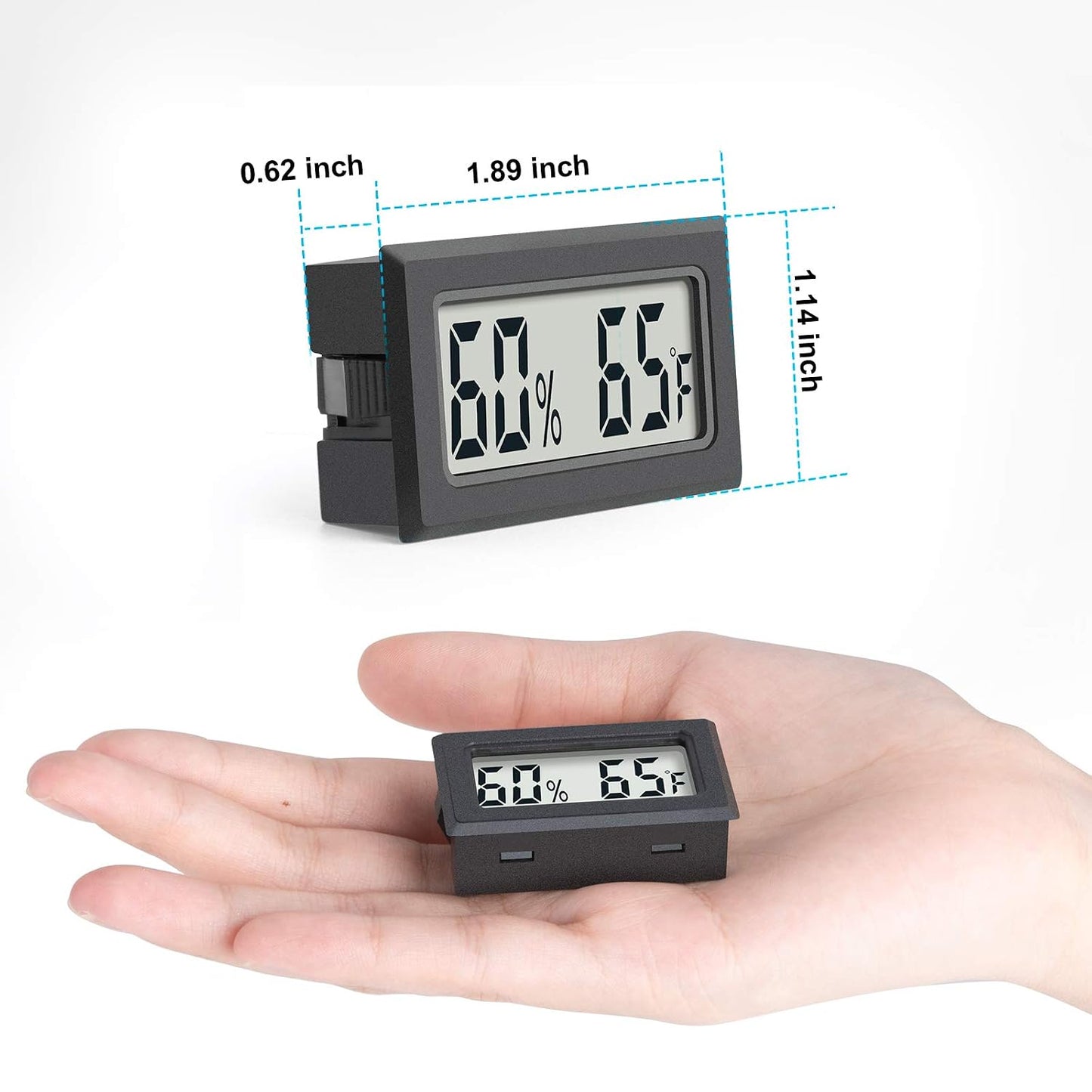 Mini Digital Thermometer 2-Pack Hygrometer Indoor Humidity Monitor Temperature Humidity Gauge Meter with Fahrenheit (℉) for Greenhouse, Garden, Cellar, Closet Etc by DWEPTU