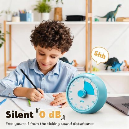 Visual Timer for Kids 60-Minute Countdown Timer with Optional Alarm, Focus Tool for ADHD & Autism, Time Management for Homework, Chores, Office, Kitchen, Teaching & Study Routines (Pink)