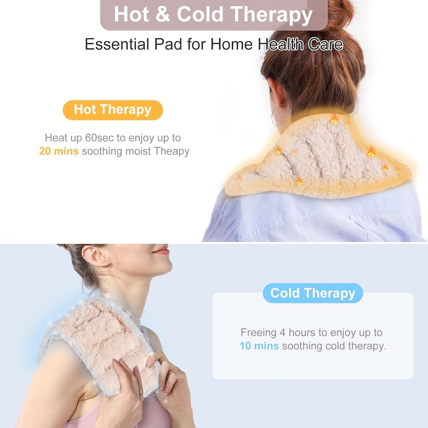 SuzziPad Microwavable Heating Pads for Neck and Shoulder Back Discomfort, 7x16 Fatigue Soothing Heated Pad Microwave, Moist Hot Packs, Unscented Heat Pack for Aches, Sore Muscle, Gray