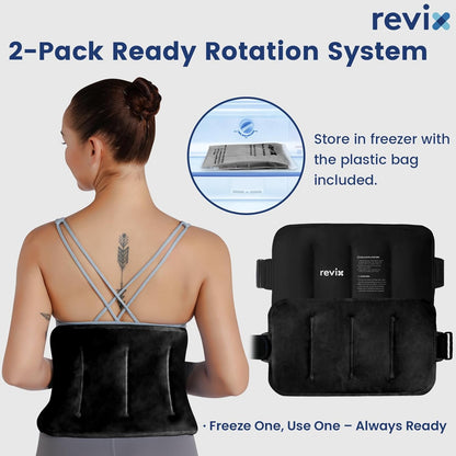 REVIX Ice Pack for Injuries Reusable Gel for Lower Back, Cold Packs for Back Shoulder, Elbow, Hip, Leg, Wrap Around Entire Knee, Soft Cold Compress,16 × 9" Navy