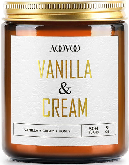 AOOVOO Coconut Vanilla Candles - 9 oz Scented Candles, Aromatherapy Candle, Soy Candle for Home Scented