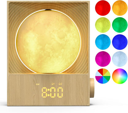 Sunrise Alarm Clock, White Noise Machine, Wood Grain