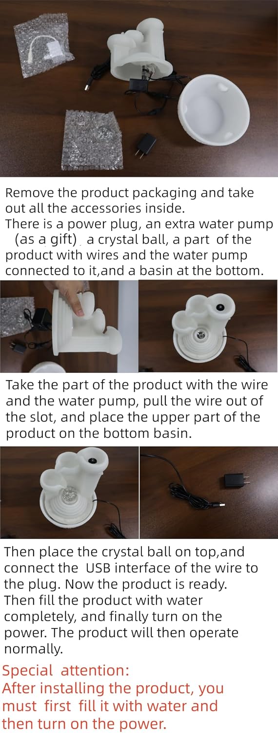 Tabletop Water Fountain - Desktop Waterfall Fountain Indoor Tabletop Humidifiers Home Decoration for Office, Living Room, or Bedroom