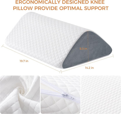 Knee Wedge Pillow for Post-Surgery Recovery-Leg Elevation Support for Sleep Position, Alleviating Lower Back & Hip Pain Enhancing Circulation in Ankles Legs Triangle Pillow with Removable Cover