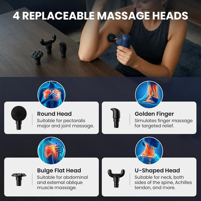 Rika Mini Massage Gun, Deep Tissue Percussion Massager, Ultra-Quiet Portable Handheld Muscle Massager for Athletes, Travel Massager for Home Gym Office, Green Gift for Women