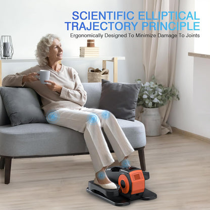 Under Desk Elliptical, Elliptical Leg Exerciser for Seniors, Home Portable Elliptical with Remote Control and 12 Adjustable Speeds, Electric Seated Pedal Exerciser