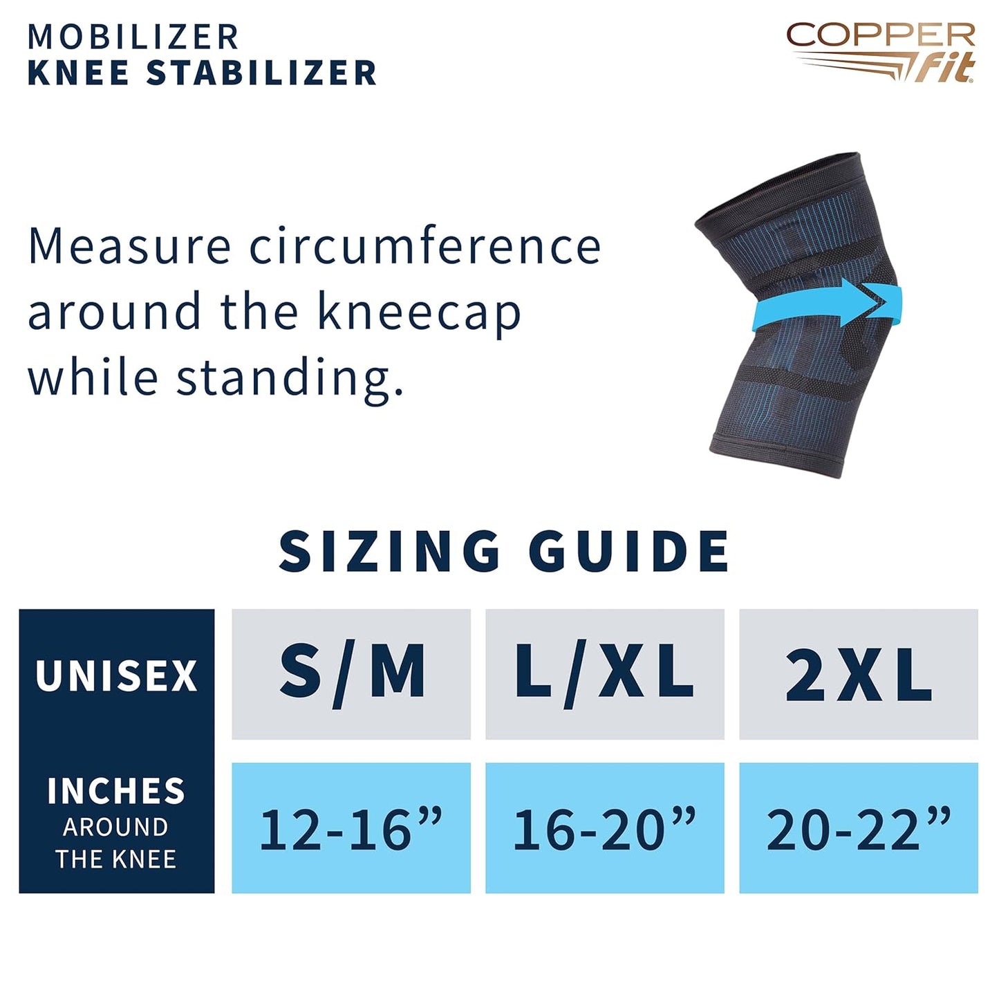 Copper Fit Mobilizer Knee Sleeve – ProSeries with Removable Side Stabilizers Knee Support for Advanced Recovery – Mobility, Knee Pain, Swelling, Inflammation, Circulation, Arthritis, Tendonitis (2XL)