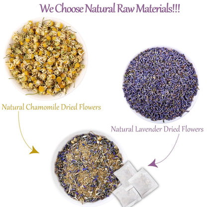 135 Premium Chamomile & Lavender Tea Bags,Relief & Caffeine Free & 100% Natural.