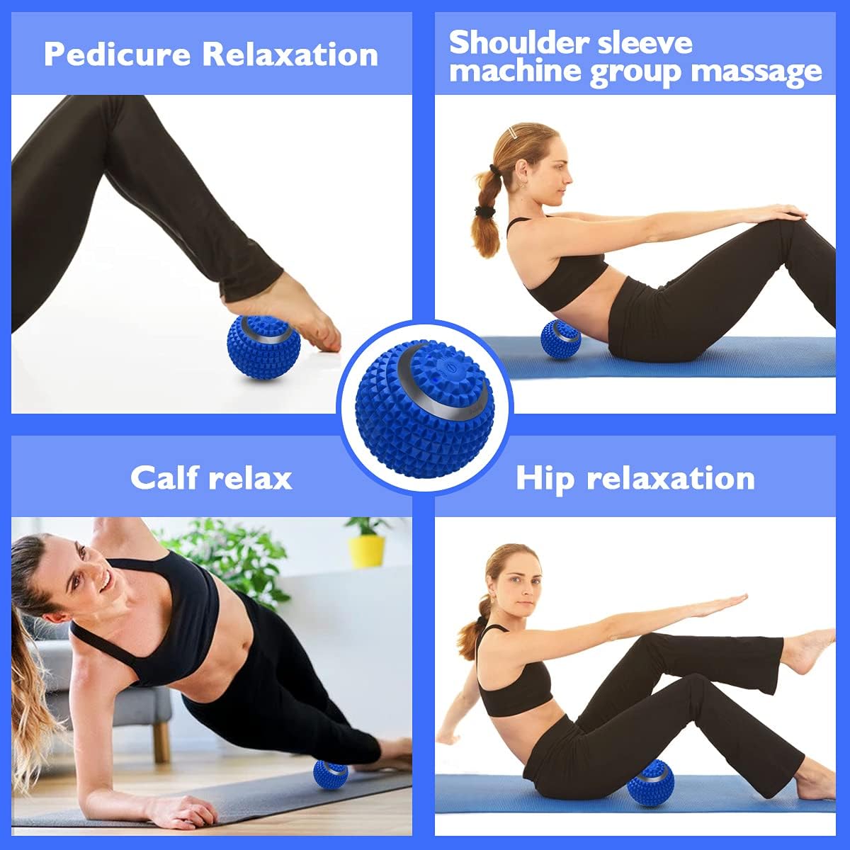 Vibrating Massage Ball 4-Speed High-Intensity Fitness Yoga Massage Roller, Relieving Muscle Tension Pain & Pressure Massaging Balls (Black)