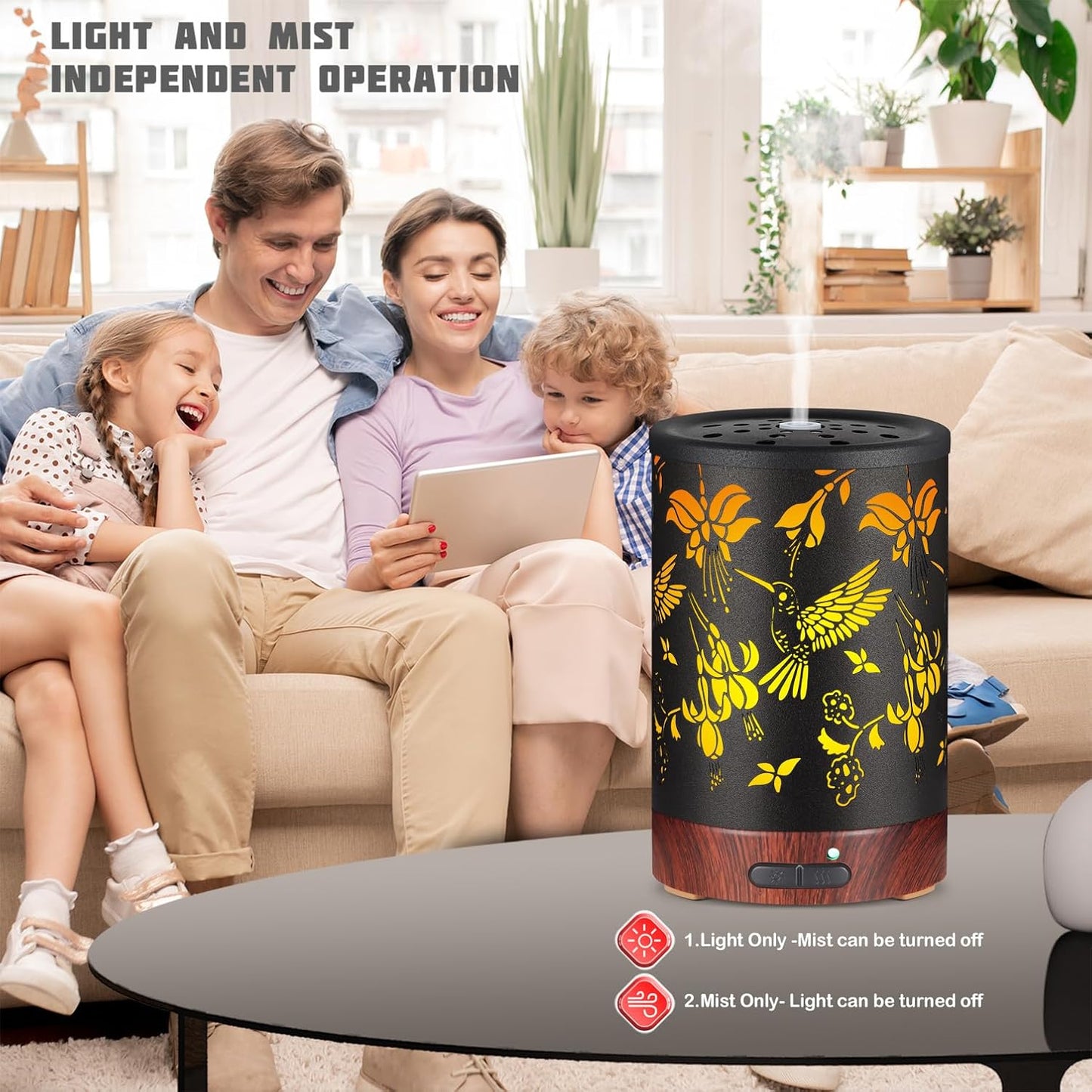 Essential Oil Diffuser, Ultrasonic Diffuser for Essential Oil, Cool Mist Humidifier Aromatherapy Diffuser with 7 Color Lighting Changing Modes, Waterless Auto Shut-Off for Home（Flower Fairy）