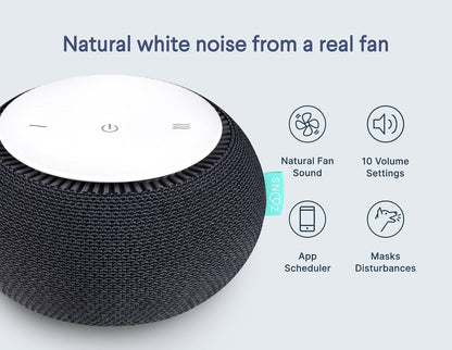 SNOOZ Smart White Noise Machine - Real Fan Inside for Non-Looping Sound, Portable Sleep Aid for Adults, Dogs, Travel, Home, Bedroom, Sleeping, Office Privacy, Therapy, & Baby Registry Essential- Cloud